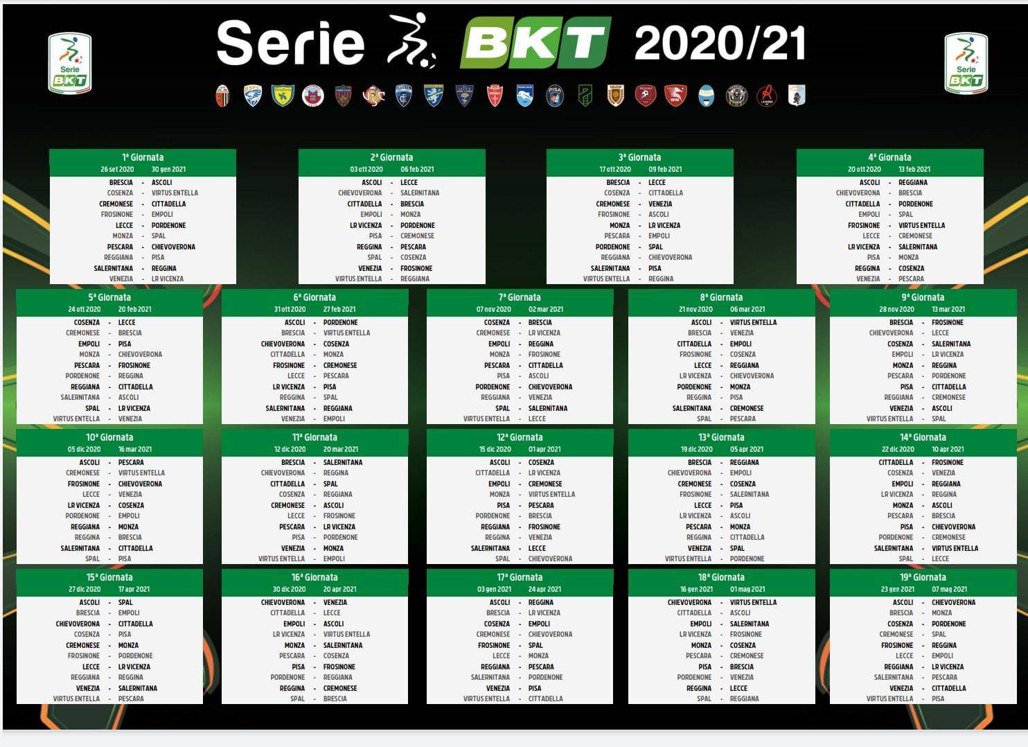 Serie B calendario completo