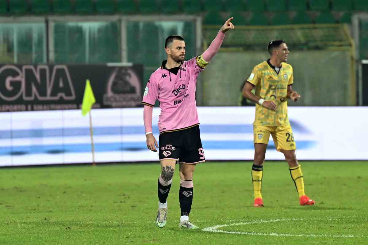 Matteo Brunori autore del primo gol contro il Cagliari 