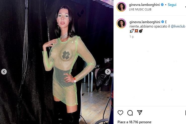 Ginevra Lamborghini scollatura trasparenza