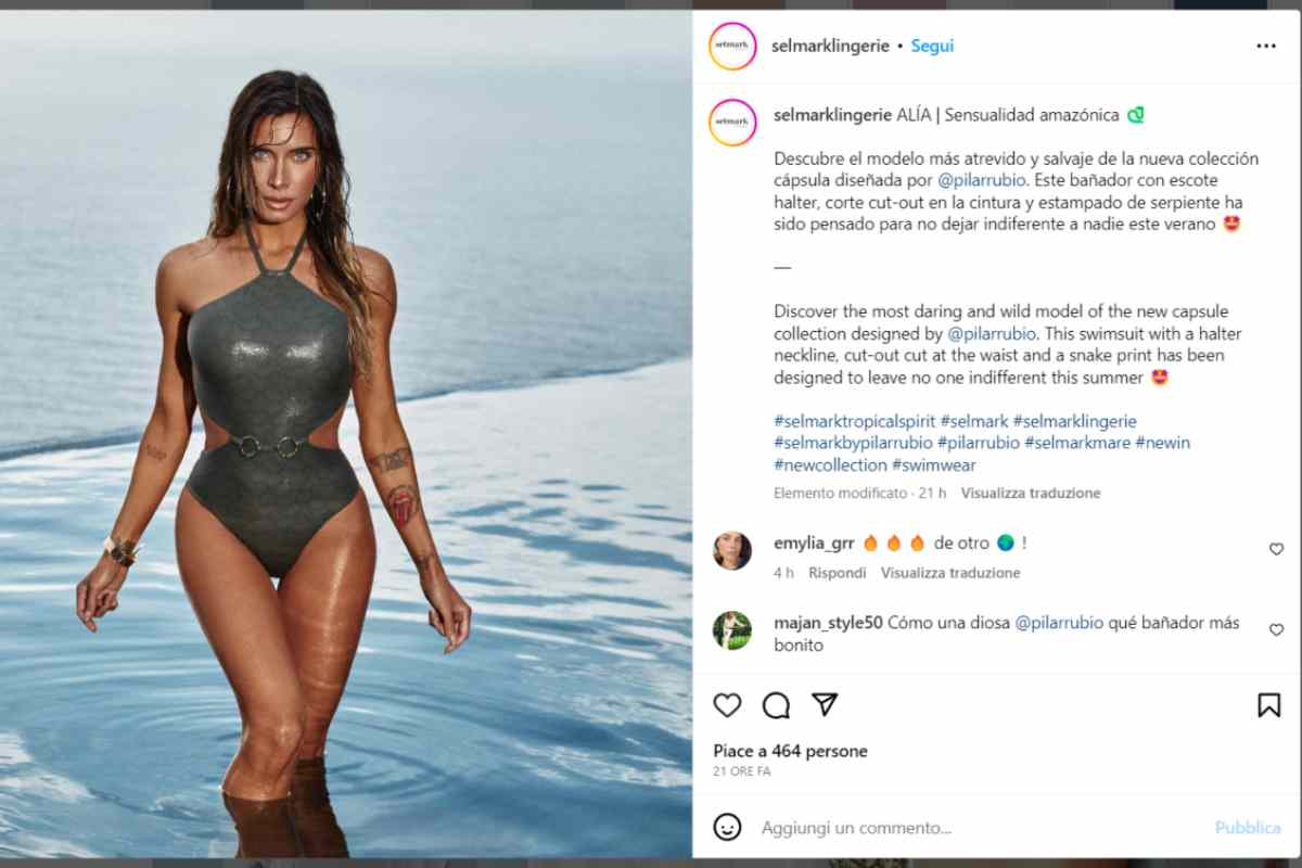 Sergio Ramos moglie rubio ipnotizza social Instagram scatto costume