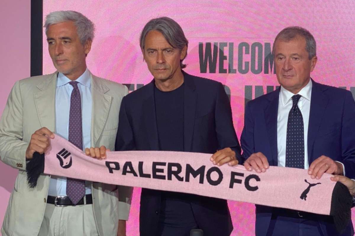 Filippo Inzaghi alla presentazione col Palermo
