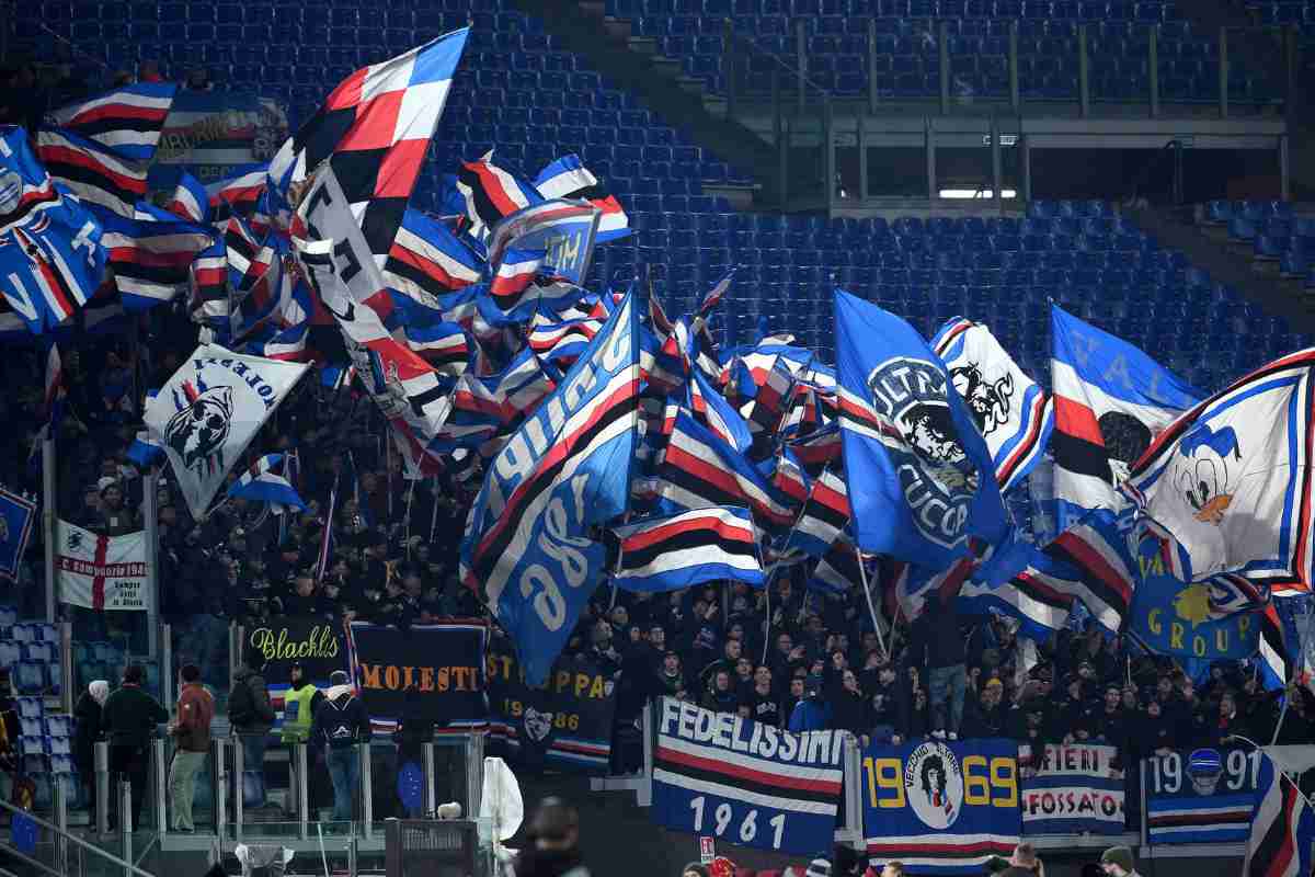 Tifosi della Sampdoria in curva